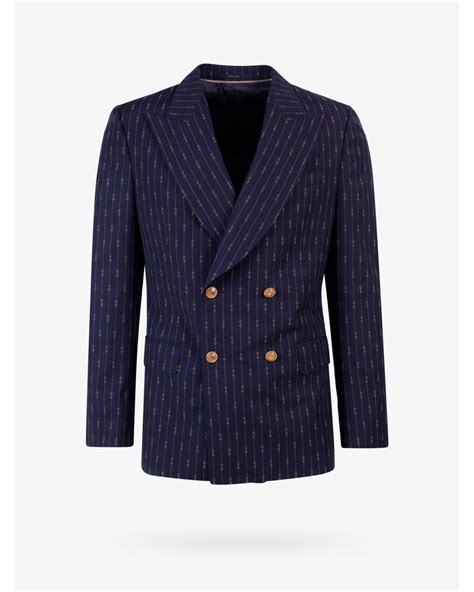 blue navy gucci blazer prix|gucci double breasted jacket.